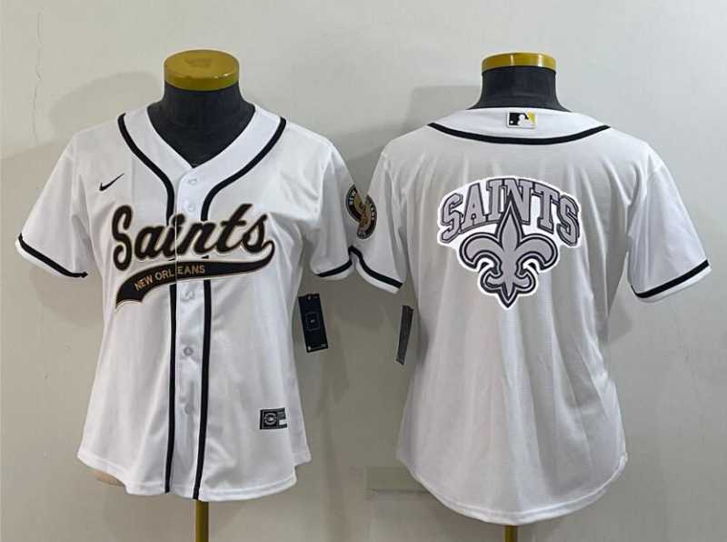 Women's New Orleans Saints White Team Big Logo With Patch Cool Base Stitched Baseball Jersey,We sell and wholesale Women's New Orleans Saints White Team Big Logo With Patch Cool Base Stitched Baseball Jersey on line form chian!